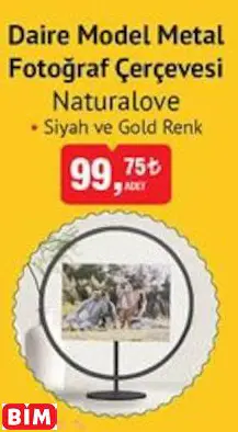 NATURALOVE DAİRE MODEL METAL  FOTOĞRAF ÇERÇEVESİ